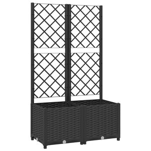 vidaXL aia lillepott v&otilde;rega, must, 80 x 40 x 136 cm, PP