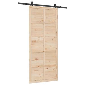 vidaXL Libisev uks Naturaalne 80 x 208 cm Toekas m&auml;nnipuit