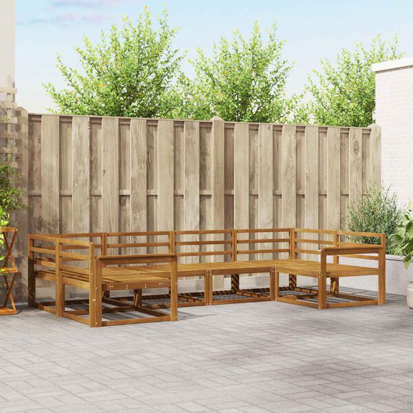 vidaXL V&auml;li diivanikomplekt 6 pcs Neutraalne Tugev akatsiapuu