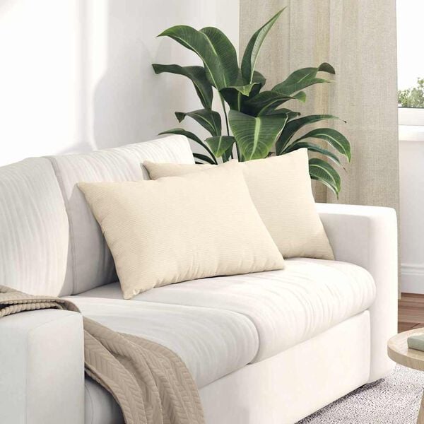 vidaXL Diivanipadjad 2 pcs cream 60 x 40 cm Korter kangas