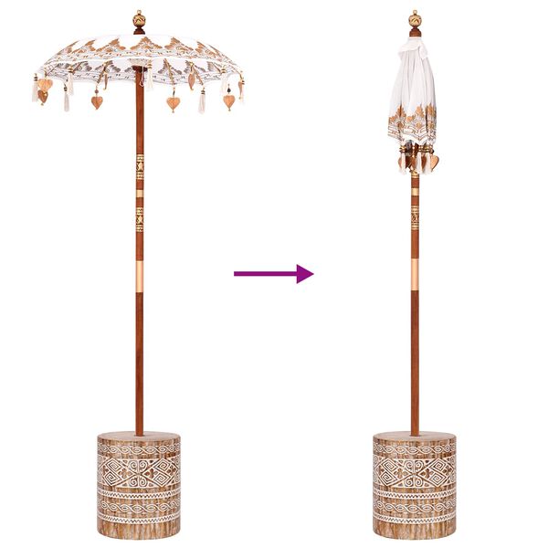 vidaXL Balineesia vihmavari koos alusega cream 95 x 95 x 260 cm