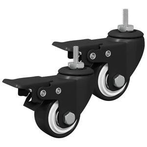 vidaXL Ratastel 2 pcs Must M6 x 37 mm Raud ja nailon