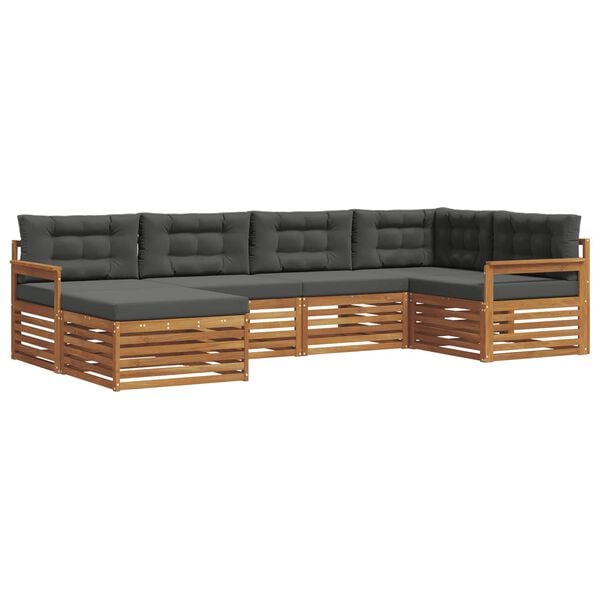 vidaXL V&auml;li diivanikomplekt padjaga 6 pcs Looduslik ja antriit