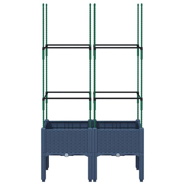 vidaXL v&otilde;rega taimekast, sinine hall, 80 x 40 x 142,5 cm, PP