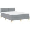 vidaXL LED Box Spring Voodi LED-ribadega Helehall 160 x 200 cm kangas
