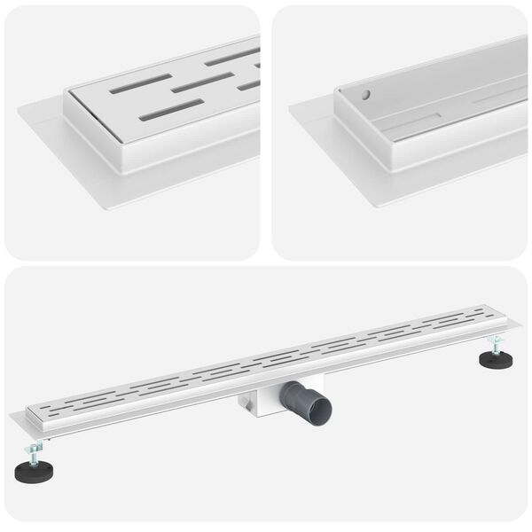 vidaXL Du&scaron;i &auml;ravool joondumisega H&otilde;bedane 90 cm Roostevaba teras 304