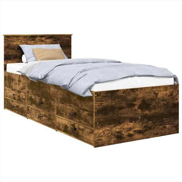 vidaXL P&auml;evavoodi Suitsetatud tamme ja must 100 x 200 cm Tehispuit