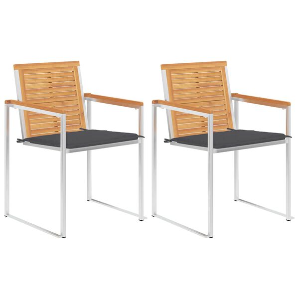 vidaXL aiatoolid istmepatjadega, 2 tk, tiikpuu ja teras