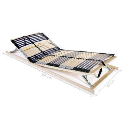 vidaXL voodi aluspõhi, 42 liistu, 7 piirkonda, 90 x 200 cm