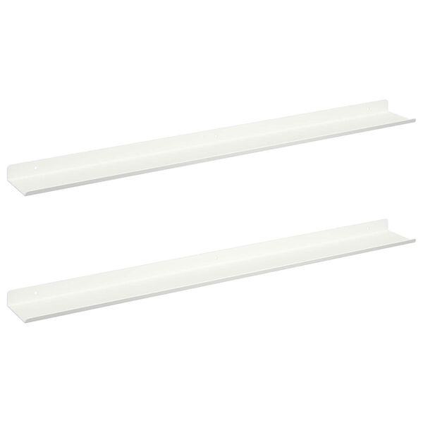 vidaXL Ujuv riiul Seinale kinnitatav 2 pcs Valge 80 x 9 x 2,5 cm Teras