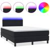 vidaXL kontinentaalvoodi madrats ja LED, must, 120x210 cm, samet