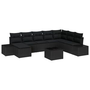 vidaXL Aia Diivanikomplekt padjaga 9 pcs pol&uuml;rotang