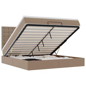 vidaXL Ottomani voodiraam madratsiga, cappuccino, 180x200cm, kunstnahk