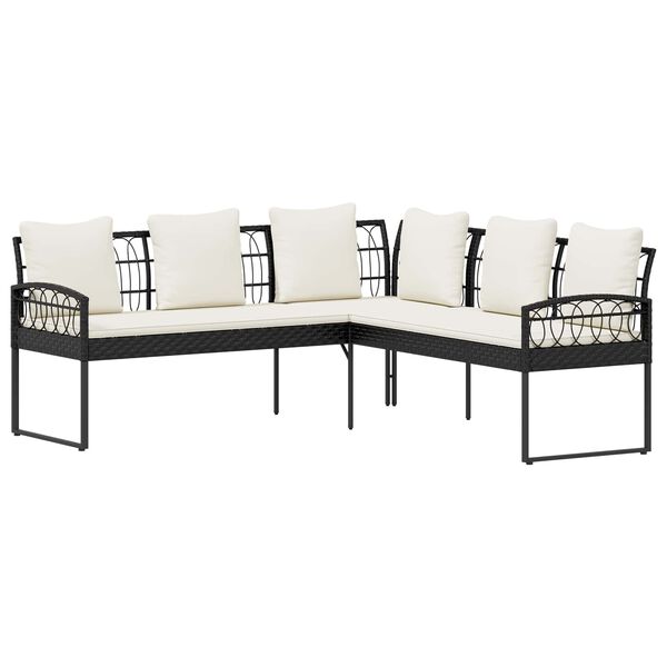 vidaXL Aia diivanikomplekt padjaga 2 pcs Must Teras