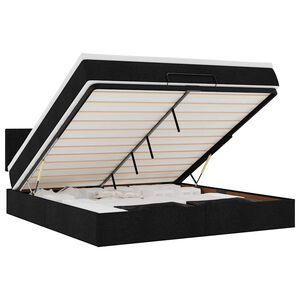 vidaXL ottomani voodi madratsiga, must, 180x200 cm, kangas
