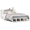 vidaXL riiuliga voodiraam ilma madratsita, valge, 160x200cm, puit