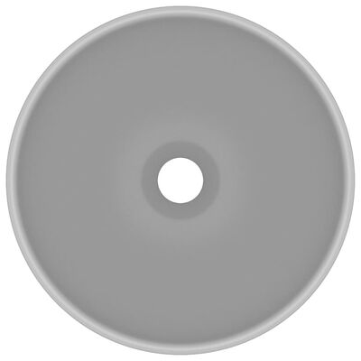vidaXL luksuslik valamu ümar, matt helehall, 32,5 x 14 cm, keraamiline