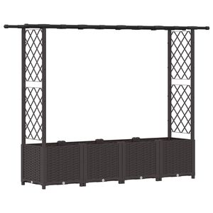 vidaXL T&otilde;stetud Padi Kase ja Katusega Pruun 203 x 40 x 136 cm PP