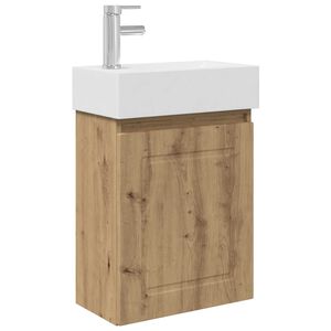vidaXL Vannitoa vanity &uuml;ksus koos segistiga Artisan tamm
