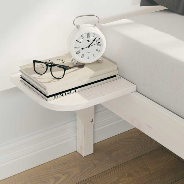 vidaXL Voodi raam koos k&uuml;lglaudadega Valge 180 x 210 cm Tahke m&auml;nd