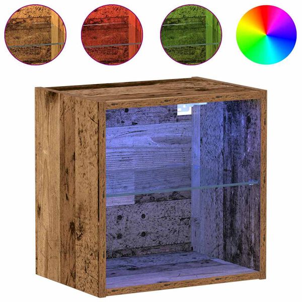 vidaXL LED-valgustusega rippriiul 2 pcs Pruun 40 x 28,5 x 40 cm