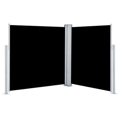 vidaXL lahtitõmmatav külgsein, must, 140 x 600 cm