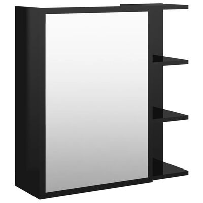 vidaXL peeglikapp kõrgläikega must 62,5x20,5x64 cm puitlaastplaat