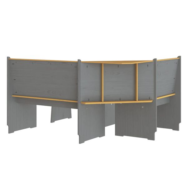 vidaXL 3-osaline söögilauakomplekt"REINE", meekarva ja hall, männipuit