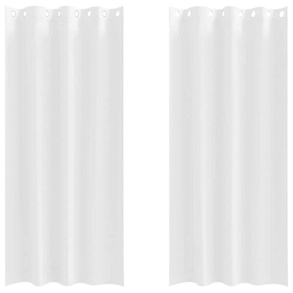 vidaXL Kardinad r&otilde;ngastega 2 pcs PUHAS VALGE 225 x 140 cm Pol&uuml;ester