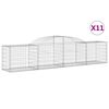 vidaXL kaarekujulised gabioonkorvid 11 tk, 300x50x60/80 cm, raud