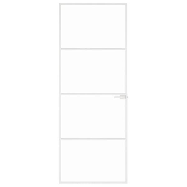 vidaXL siseuks, valge, 76x201,5 cm, karastatud klaas/alumiinium, &otilde;huke