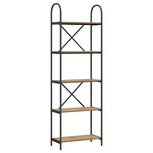 vidaXL Raamatukapp 5 tasandit 60 x 30 x 183 cm Tehispuit K&auml;sit&ouml;&ouml;puu