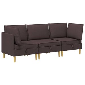 vidaXL Modulaarne diivanisari koos ladustamisega 3 pcs Tume pruun