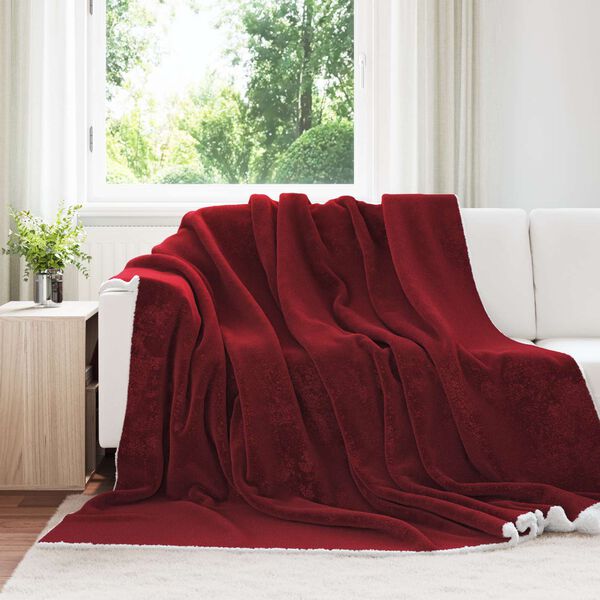 vidaXL Pleedi pleed Bordeaux punane 240 x 270 cm Fliis