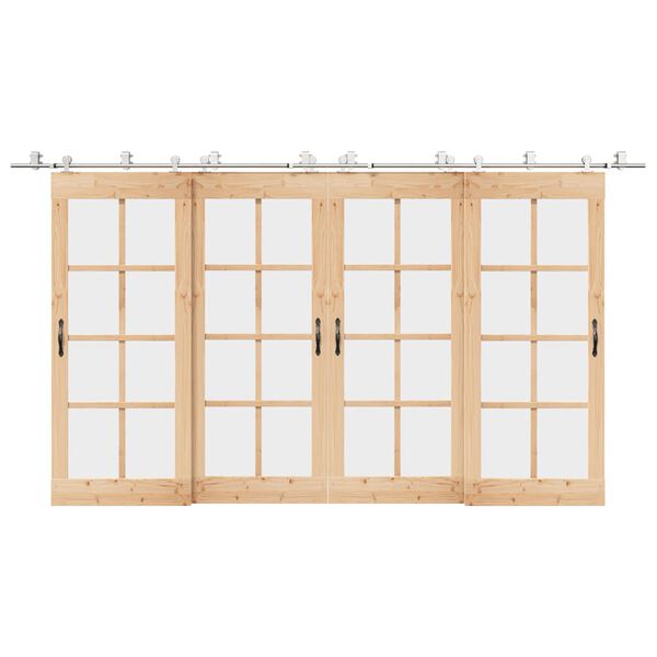 vidaXL liuguksetarvikute komplekt, 200 cm, roostevaba teras, hõbedane