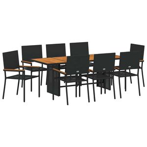 vidaXL Aia s&ouml;&ouml;gilaudade komplekt 9 tk Must pol&uuml;rotang