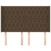vidaXL voodipeats servadega, tumepruun, 147x16x118/128 cm, kangas