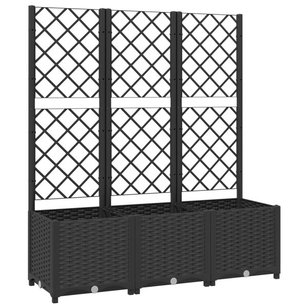 vidaXL aia lillepott v&otilde;rega, must, 120 x 40 x 136 cm, PP