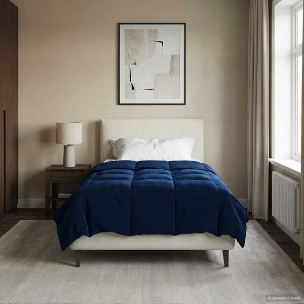 vidaXL T&auml;ispika aasta tekk Tumesinine 155 x 220 cm Mikrokiud