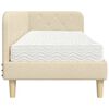 vidaXL Nurgavoodi raam madratsiga peaga cream 80 x 200 cm kangas