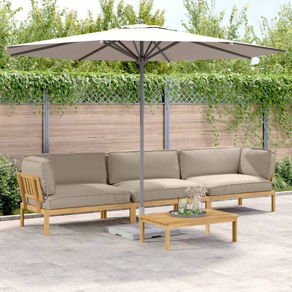 vidaXL Diivanikomplekt padjaga 4 pcs Pruunikashall Tugev akatsiapuu