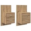 vidaXL Seinale kinnitatav &ouml;&ouml;kapp 2 pcs K&auml;sit&ouml;&ouml;puu 48,5 x 32,5 x 80 cm