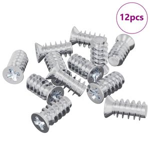 vidaXL Kinnitus 12 pcs H&otilde;bedane M6 x 12 mm Raud