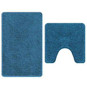 vidaXL Libisemiskindel vannimatti komplekt 2 pcs Sinine PP