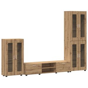 vidaXL Telerikapi komplekt sahtliga FLORIN 3 pcs K&auml;sit&ouml;&ouml;puu Tehispuit