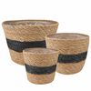 vidaXL Mererohust taimekorvid 3 pcs Naturaalne ja must &Oslash;26 x 19 cm