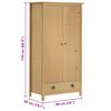 vidaXL 2 uksega garderoob "Hill" 89 x 50 x 170 cm, männipuit