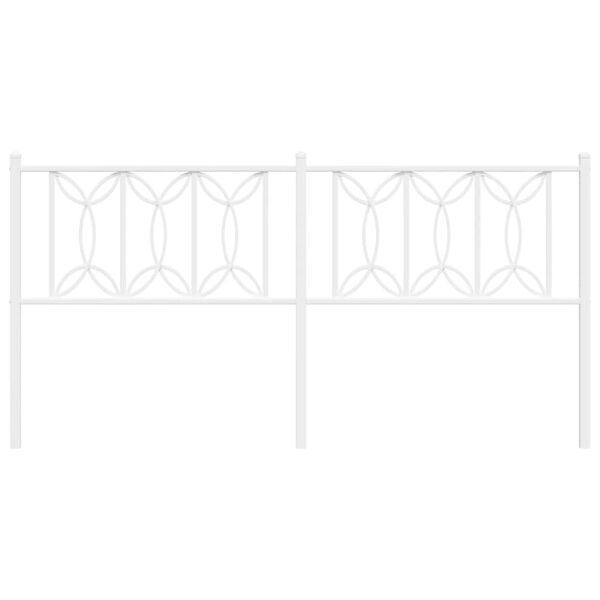 vidaXL metallist voodipeats, valge, 180 cm