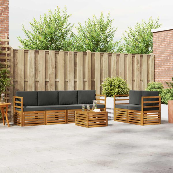 vidaXL V&auml;li diivanikomplekt padjaga 7 pcs Looduslik ja antriit