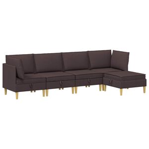 vidaXL Modulaarne diivanisari koos ladustamisega 5 pcs Tume pruun